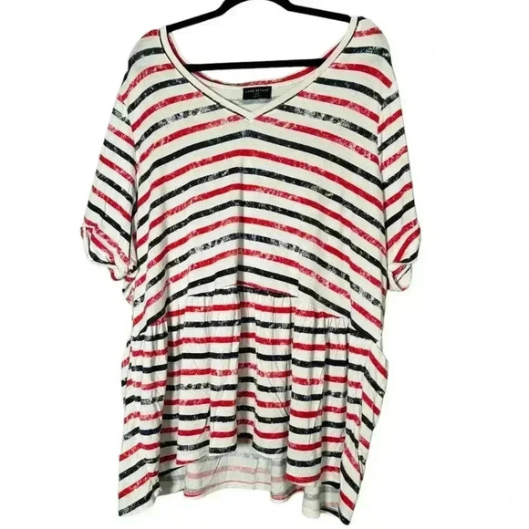 Lane Bryant Size 26/28 Short Sleeve V-Neck Babydoll Tee Swing Fit - Picture 3 of 9